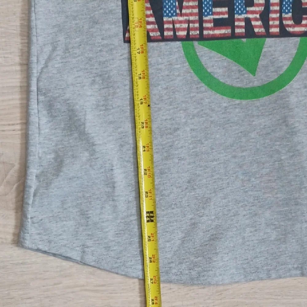 NWT - Medium gray tank American Heritage USA Flag Independent Patriotic July 4th - Picture 7 of 13